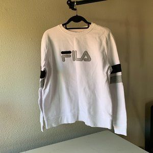 FILA Womens White Crewneck Varsity Sweater Size XL